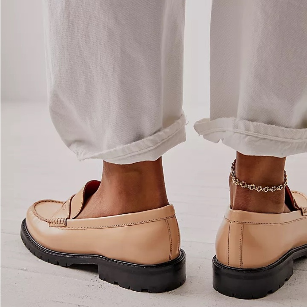 FREE PEOPLE Collection Liv Lug Loafers Cantaloupe size 38.5 NWOB - Picture 7 of 12